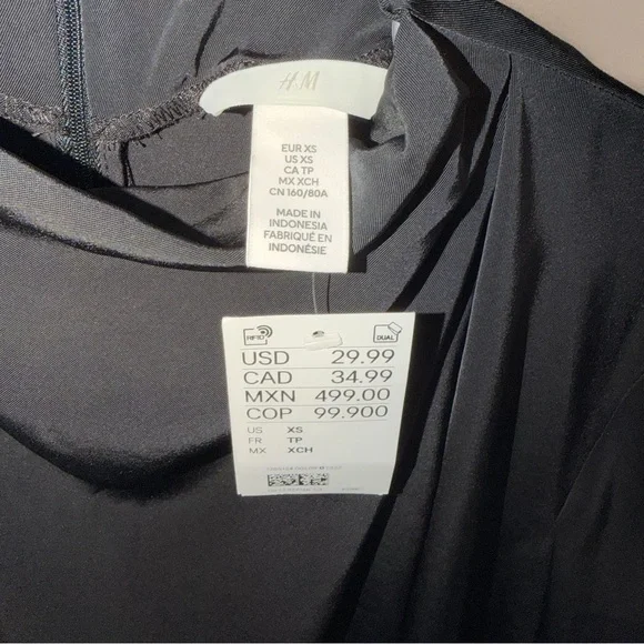 H&M Black Long-Sleeve Mini Dress Size XS - Picture 5 of 12